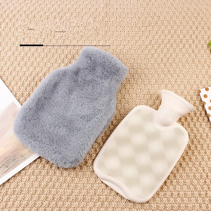 Hot Water Bottle 1l Warm Hot Water Bag Pouch With Soft Plush Hand Waist Warmer Cover For Pain