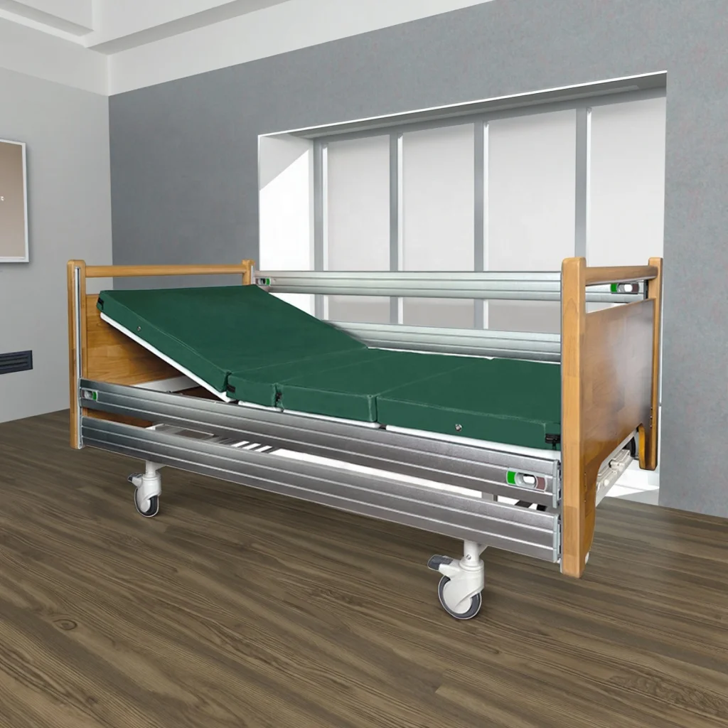 Manual Adjustable Foldable Modern Hospital Bed with Aluminum Rails for Hotel and Medical Use 3