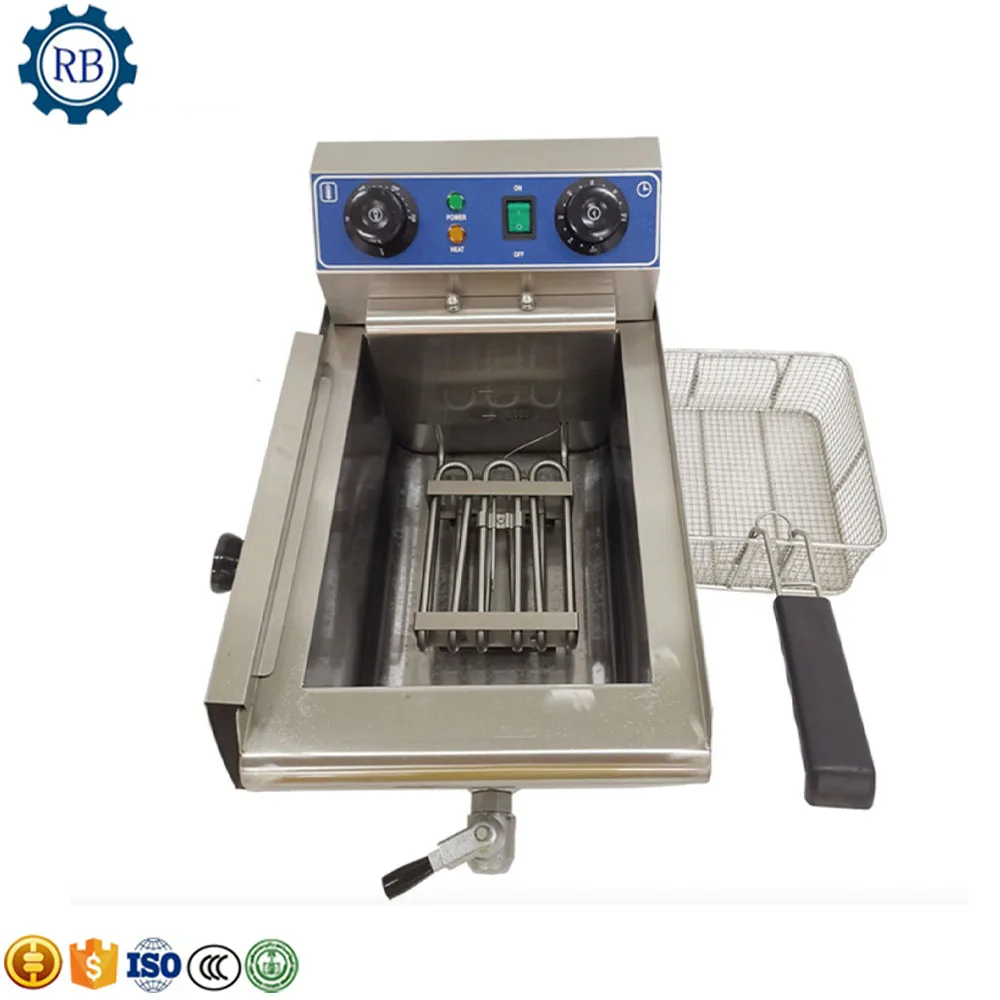 Small Table Model Chicken Frying Machine Single Tank Electric Heated Chicken Wings Fryer Potato Chips Frying Stove for Home