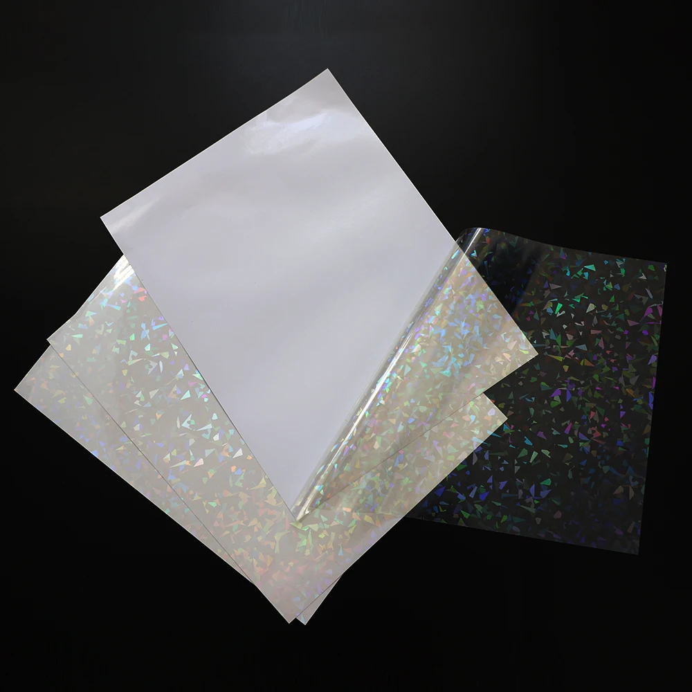 50Pcs Holographic Laminate Sheets A4 Bright Colors Glittering Effects  Holographic Stickers For Photo Paper Picture 