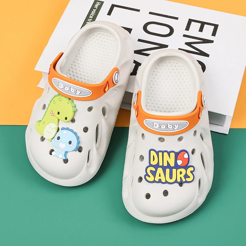 
 Лидер продаж, модные детские пляжные сандалии унисекс, Нескользящие Детские сабо с мультяшным рисунком, водонепроницаемые сабо из ЭВА  