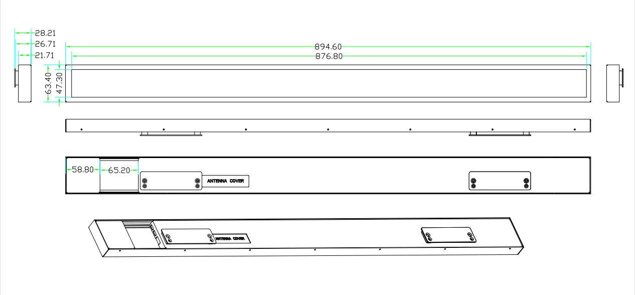 BOE 35 Inch Stretched Bar LCD Advertising Display  screen 2880*158 with 500 nits 692x60mm Dimensions Digital Signage factory