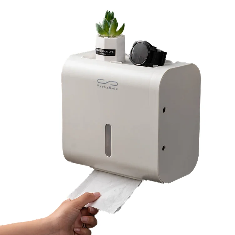Wholesale Plastic Tissue Dispenser Storage Box Hole-Free Installation Bathroom Paper Holder