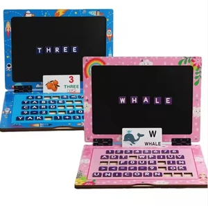 New Design Children's Wooden Alphabet Letter Cognition Laptop GameEarly Education Learning Board for Kids Toddler Boys & Girls
