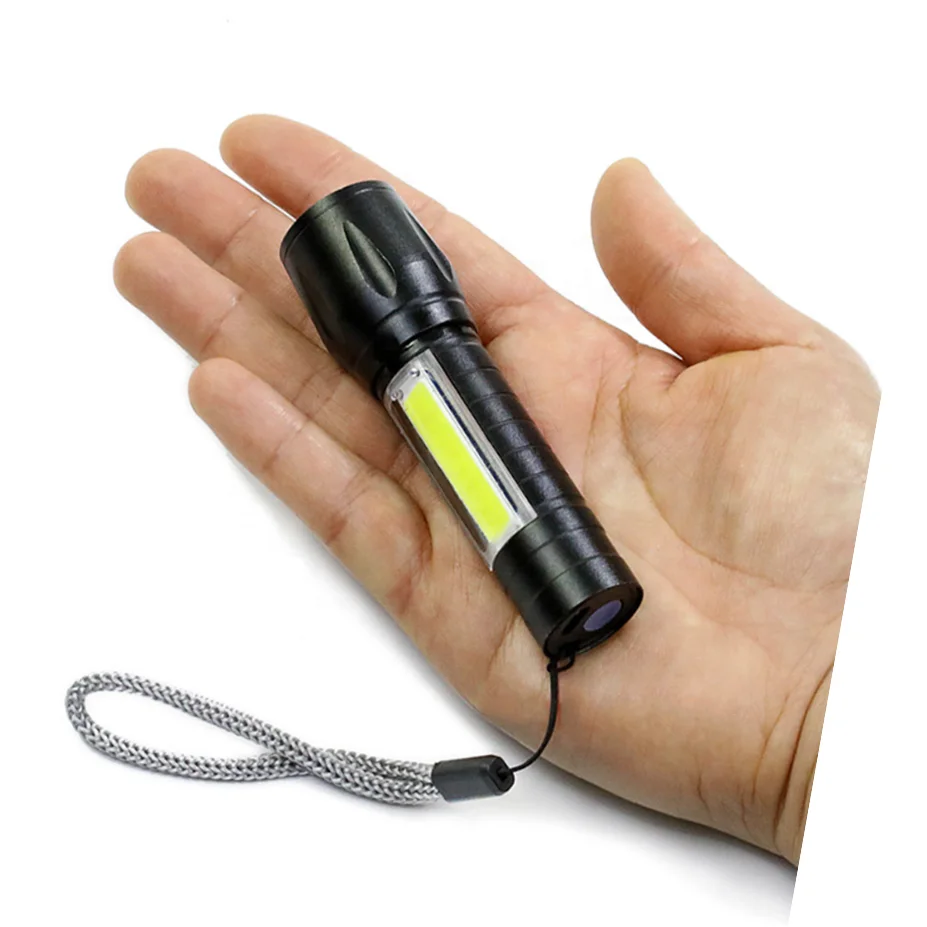 Multi Function Telescopic Focusing Waterproof 3w Cob Led Xpe Pocket Tiny Torch Light Rechargeable Mini Flashlights