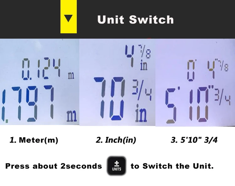Unit Switch Digital Distance Meter