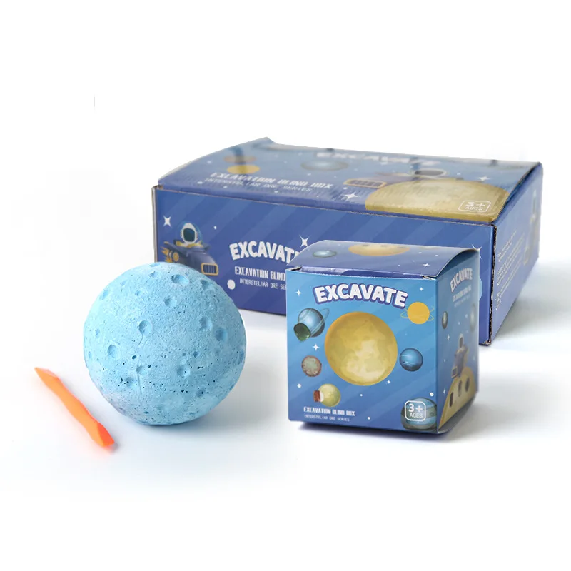 Blue Planet Cosmic Archaeology Excavation Model Blind Box Astronaut Plaster Gem Treasure Children's Educational Toy Made Plastic