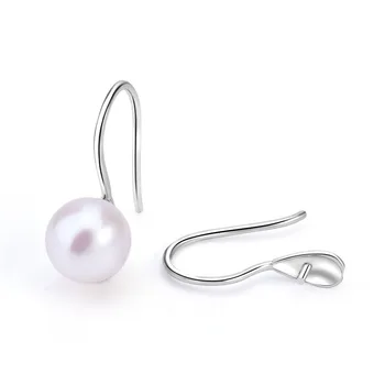 Fashion cheaper real 925 sterling silver ear hook freshwater pearl natural stone earring hook for jewelry making