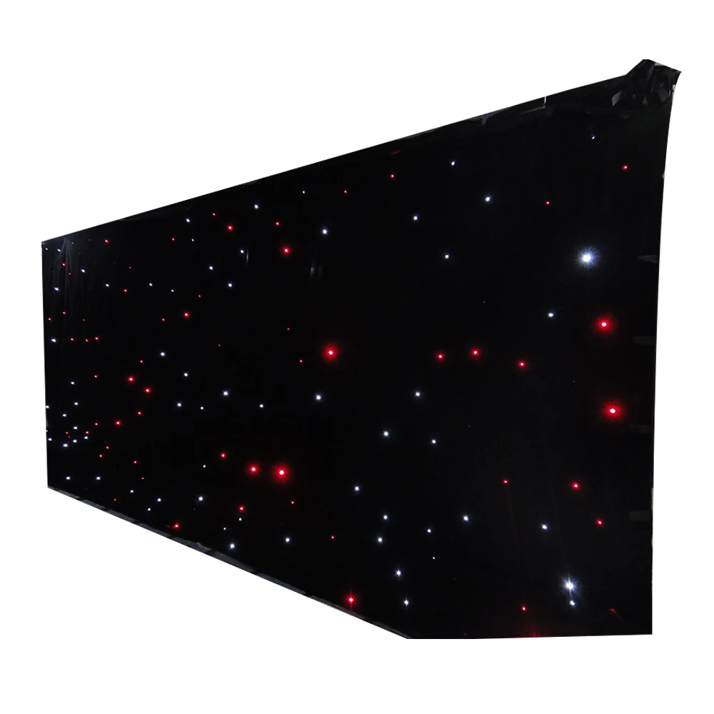 Toile de Fond Étoile de Scène LED - 3 x 6m Fond de Tissu de Ciel étoilé