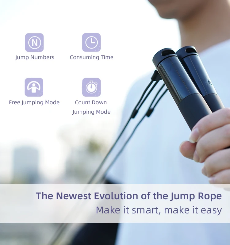 Rs1950ulb Smart Cordless Jump Rope Less Digital Counter Pvc Smart Skipping Rope Smart Jump Rope