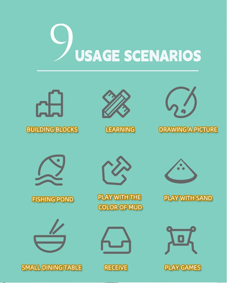 Educational Block Easy Assemble Plastic Building Block Table For Kids