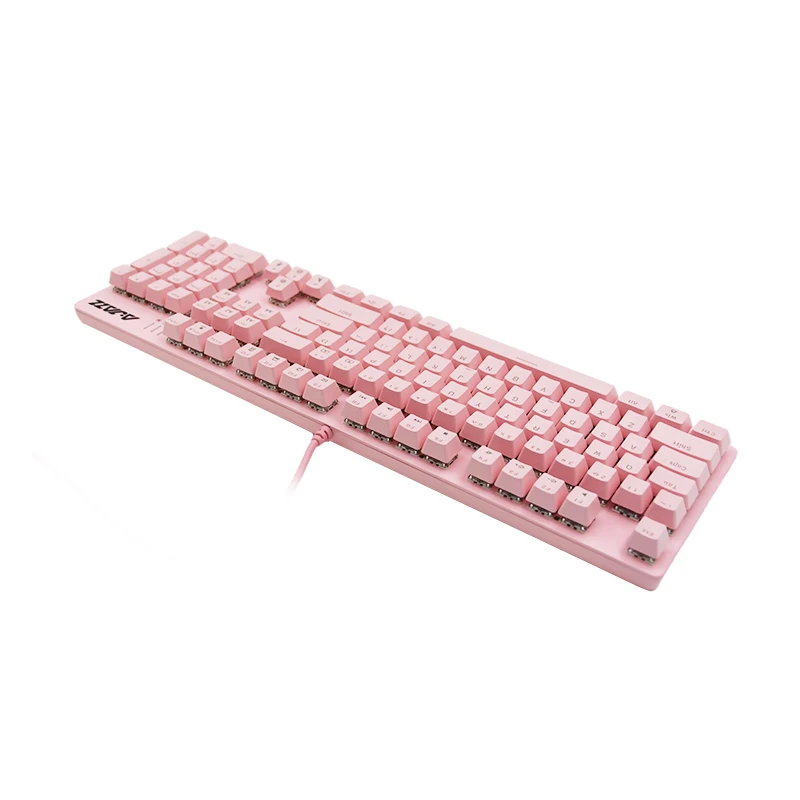 Ajazz ピンクメカニカルゲーミングキーボード 104キー QWERTY LED