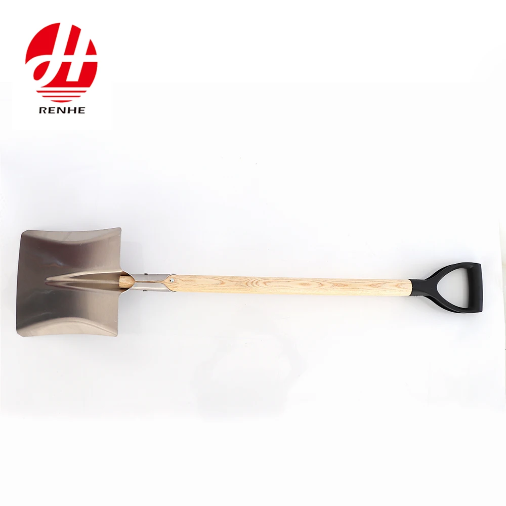 product factory direct produat good quality total length 1m aluminum square shovel spade with wood handle-3