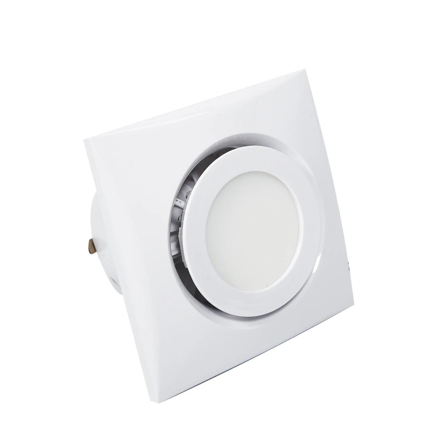 Wholesale 158mm Wall Ceiling Mount Ventilation Plastic Glass Mounted with LED Light Exhaust Fan Air Extractor Fan