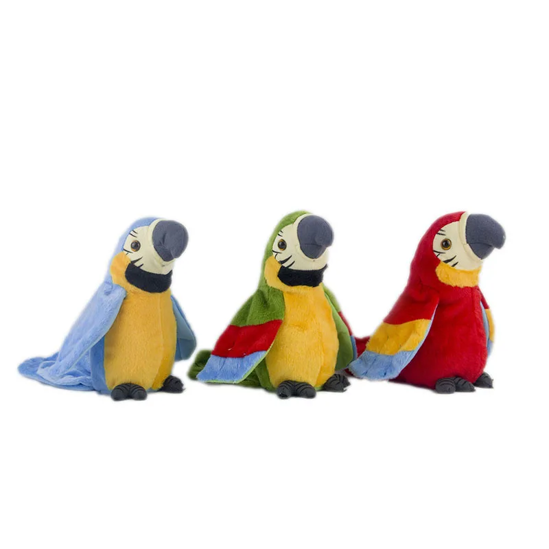 Talking Macaw Parrot Repeat What You Say Stuffed Animal Plush Toy Speaking Parrot Pet for Kids Gift