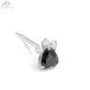 18K White Gold Black Spinel