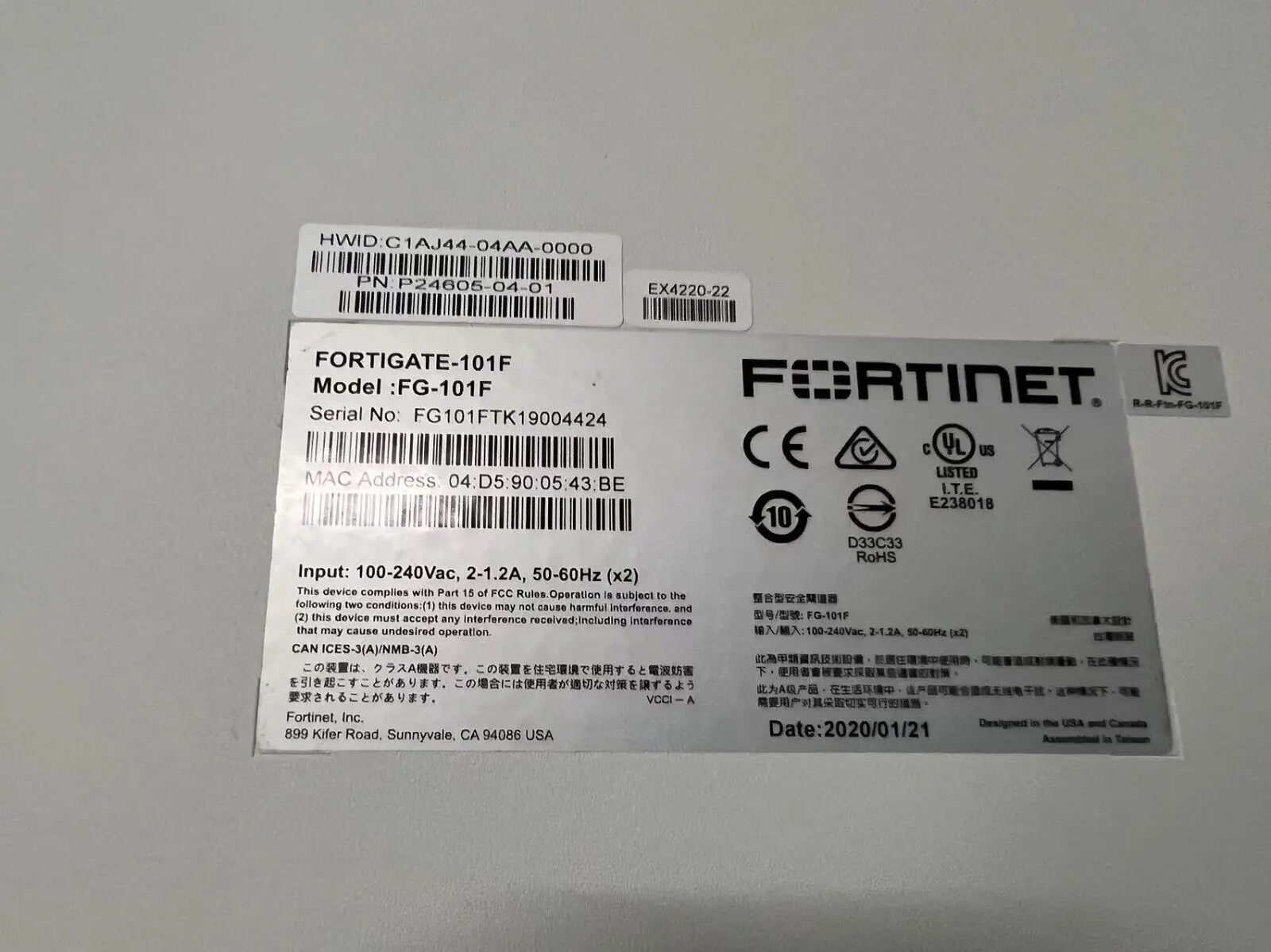 Fortinet Fortigate Firewall 401f Stock On Sale Network Security ...