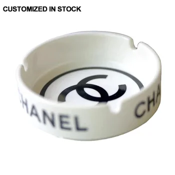 Manufacturer Wholesale Souvenir personalized porcelain Smoking Custom Logo ceramic ashtray