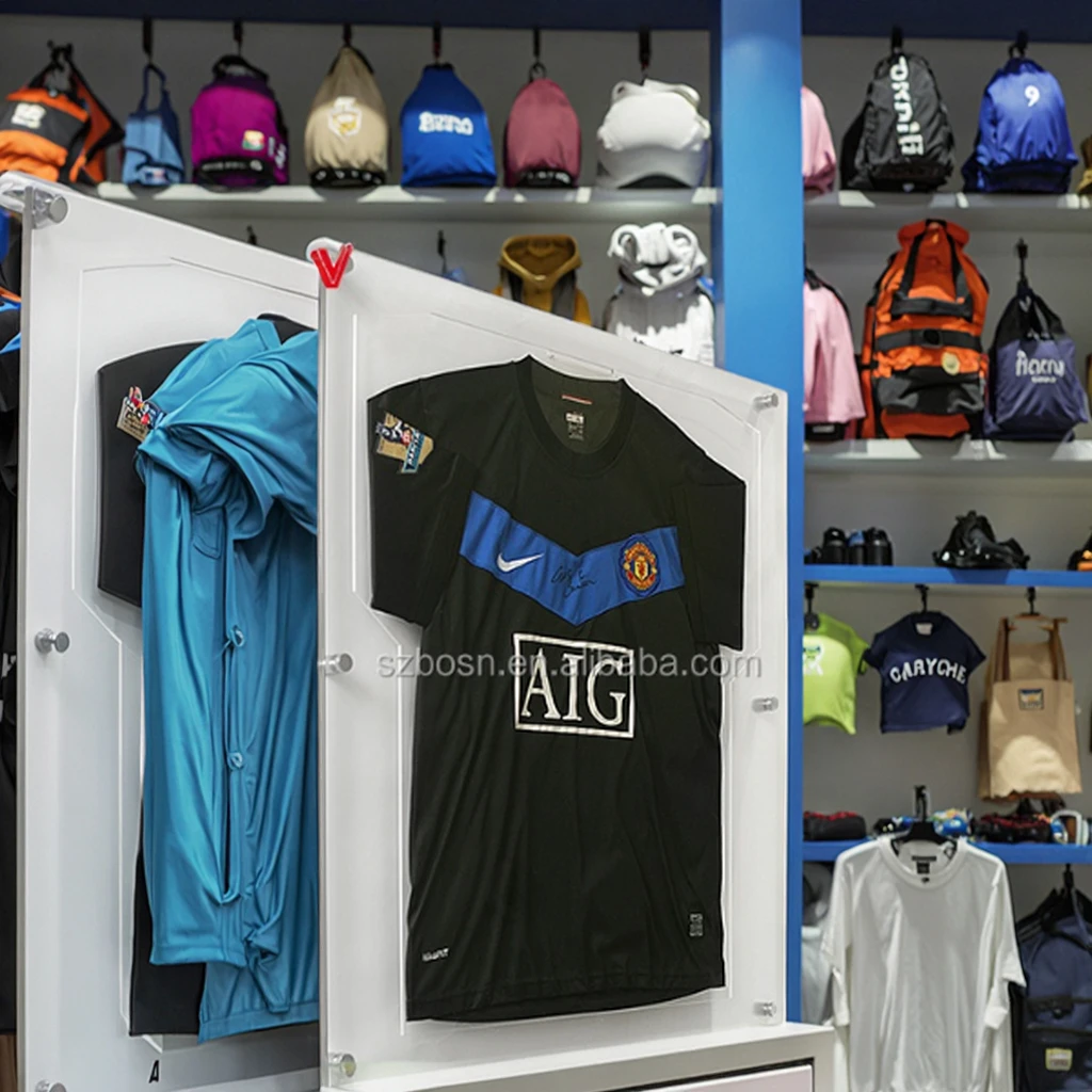 OEM Factory Wall Hanging Clear Acrylic Football Shirt Frame Eco-Friendly and Recyclable for Display