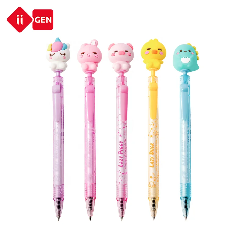 Ручки для письма с мультяшными животными IIGEN нейтральные черные ручки канцелярские принадлежности школы офиса милые Мультяшные гелевыми чернилами