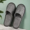 pantofole in lino grigio a mezza borsa sottile - fondo antiscivolo da 5 mm - taglia 38-43