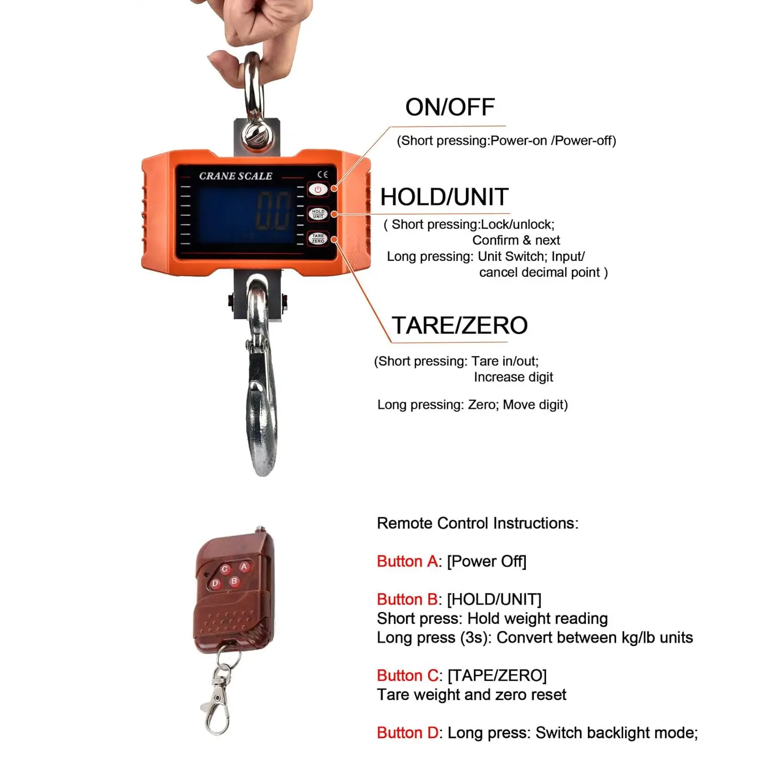 digital weight hook parameters PLPFUDVDZZ Electronic Scale 0.05-500kg Crane Scale Hanging Scale(Black) : Industrial & Scientific Designed with the needs of travelers and anglers in mind Weight Measurement - Accurate Industrial