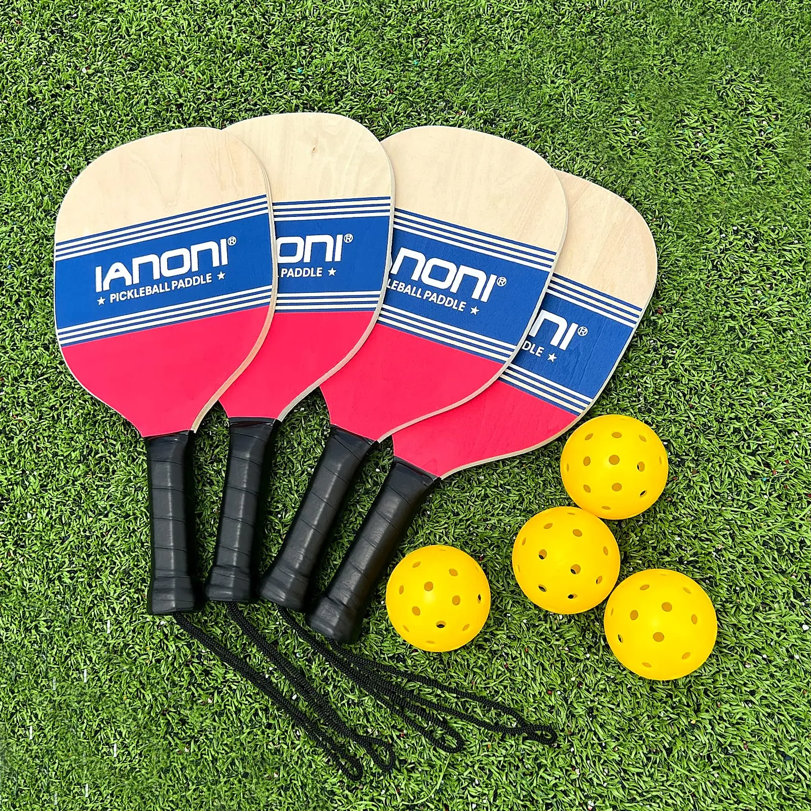 Pickle Ball Portable Pickleball Paddle Set of 2 or 4 Folding Pickleball Net