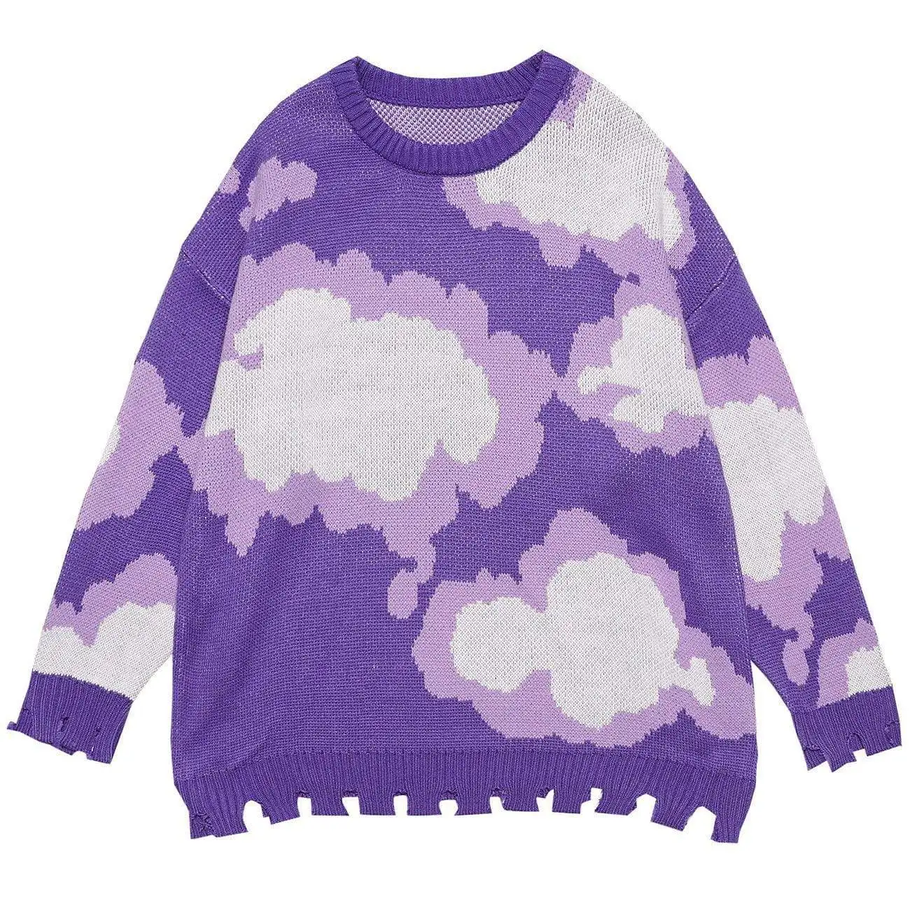 DiZNEW Wholesale New Winter 2021Clouds Shapes Print Blouse Men's Sweater details