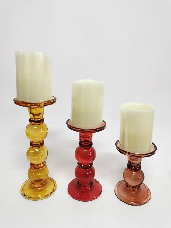 Home decoration Candle Jar Empty Glass Wholesale Colorful Handmade Candle stand candle holder manufacture