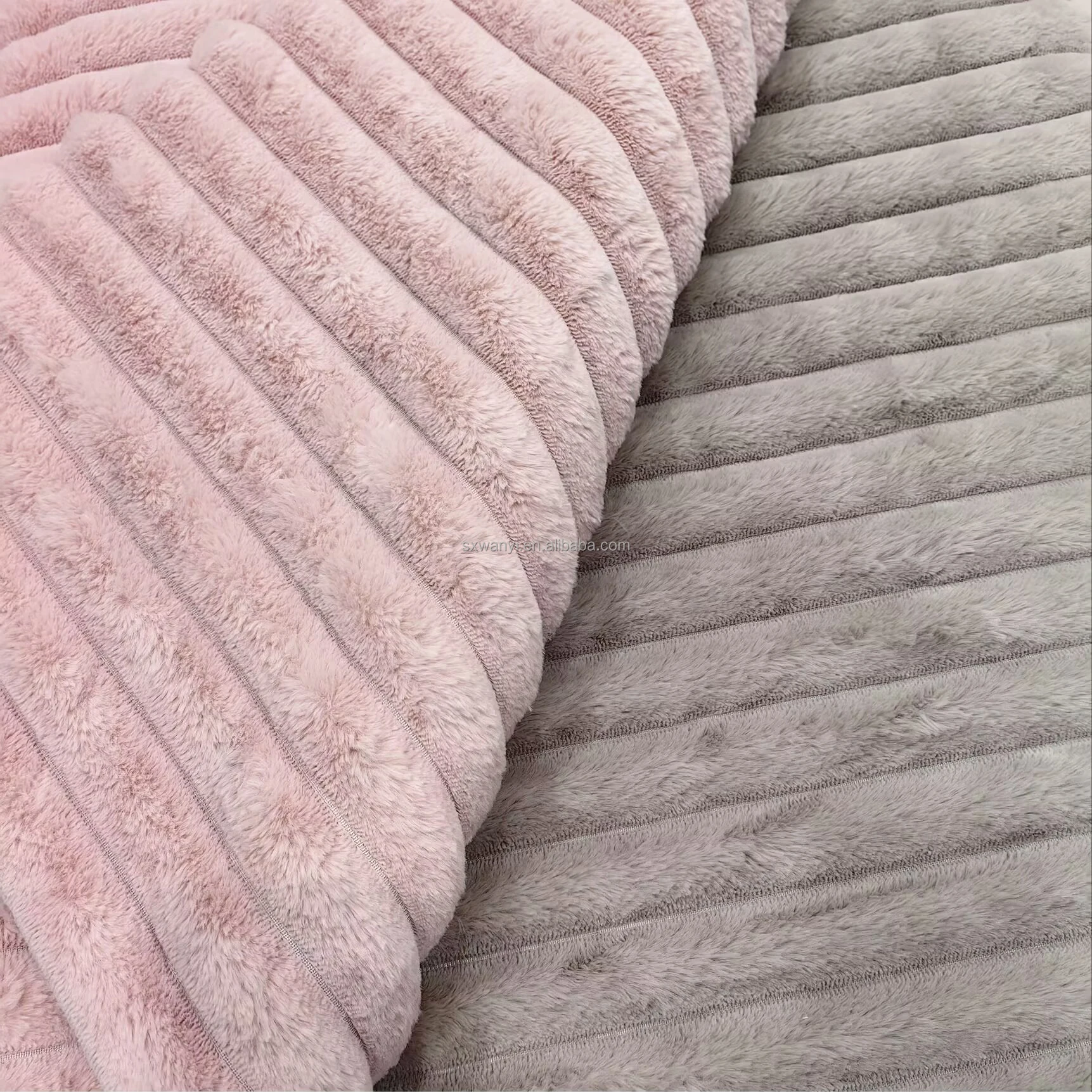 144f Polyester Rabbit Hair Jacquard Pattern Autumn Winter Fabric Brush