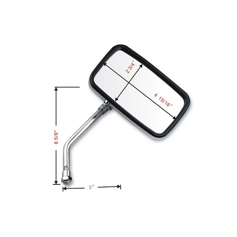 10mm Thread M10 Chrome Plating Rectangle Motorcycle Side View Rear View Mirrors for Choppers