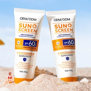 OEM 40g SPF60 Vegan Herbal Organic Sunscreen Cream Long Acting Anti UV Whitening Moisturizer
