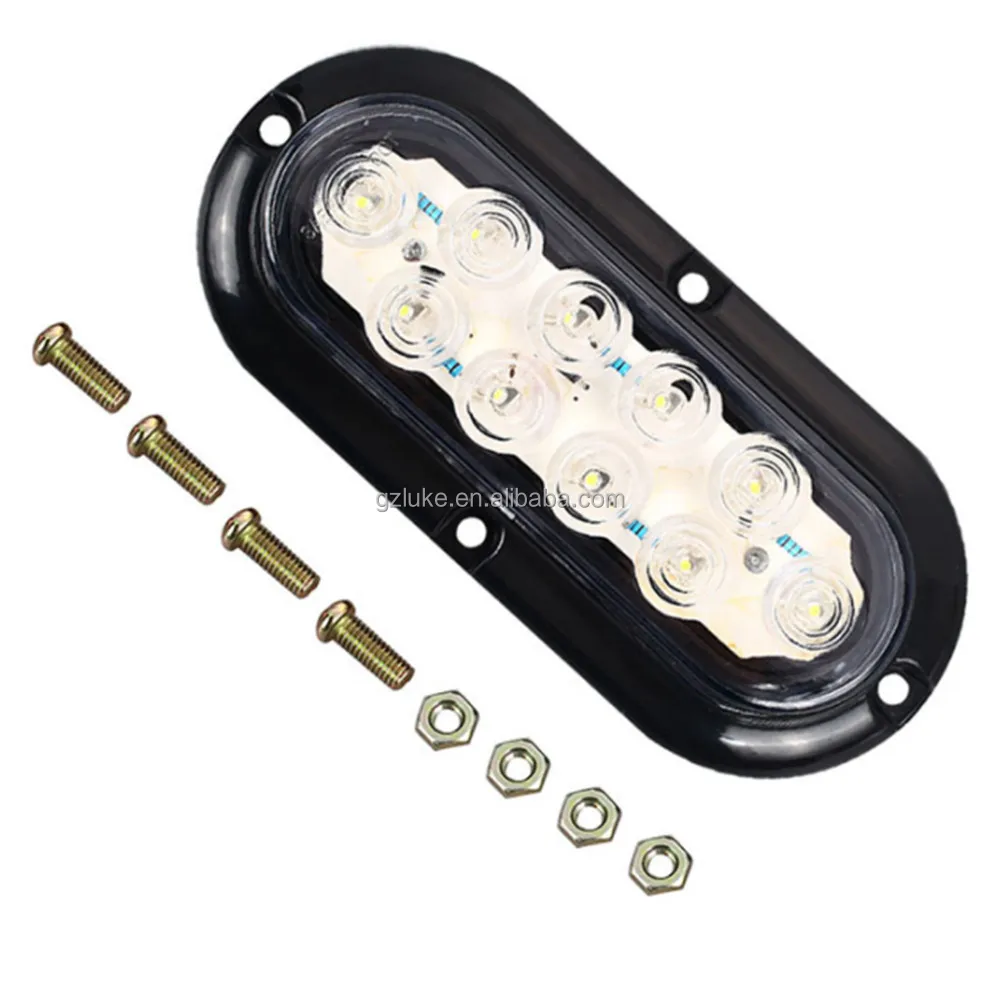 6-Inch Surface Mount LED Brake Stop Turn Tail Light for Trailer Truck RV New Sealed Amber Warning 24V Voltage