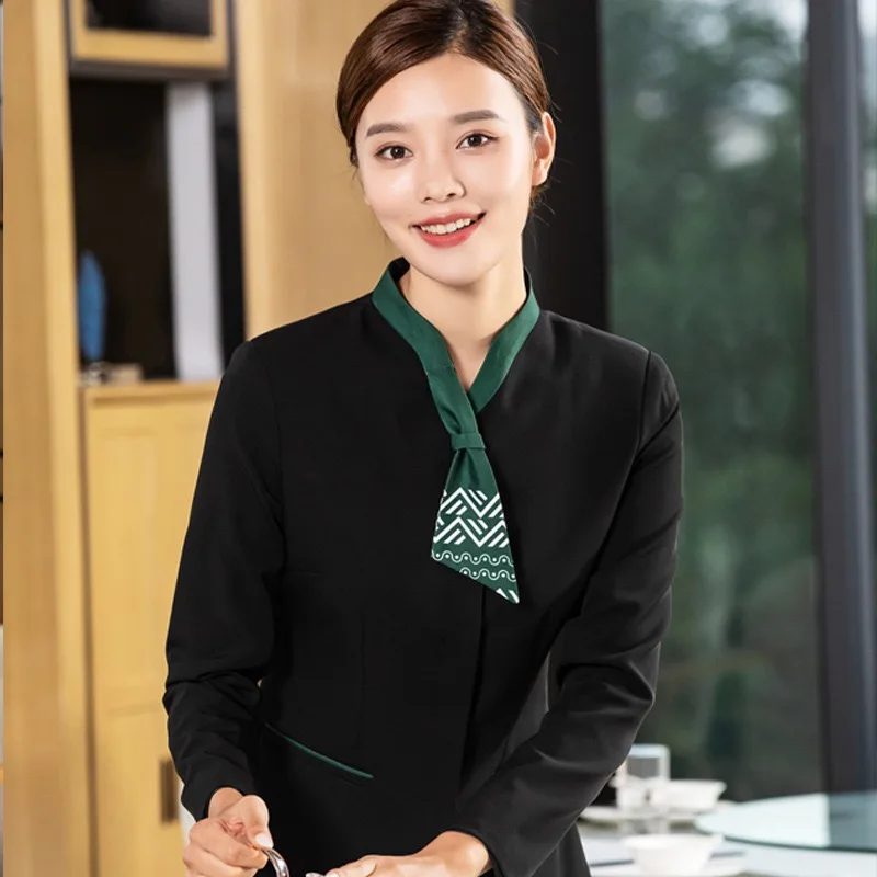 Clothes Divise Receptionist Autumn/Fall Long Sleeve Chef Jacket