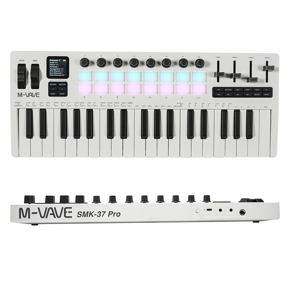 M-Vave SMK-37 PRO Mini MIDI Keyboard - Wireless Compact Controller