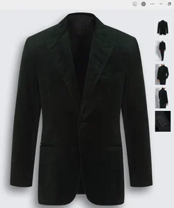 Customized Factory Dark Green Cotton Velvet Virgilio Jacket for Men Wedding Men Suits Jacket Business Office Jacket