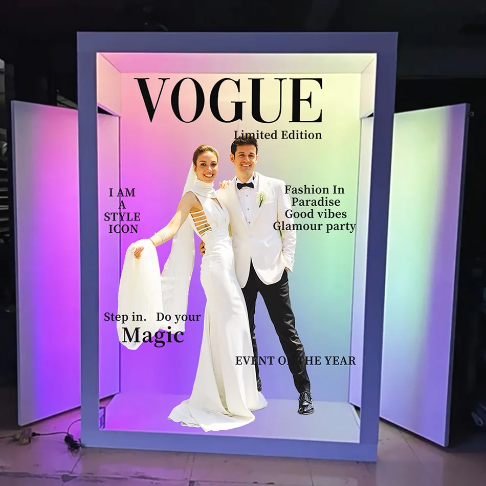 Fast Delivery Birthday Party Vogue Box Photo Booth Selfie Video Free Accessories Photo Booth Box Open in Parties