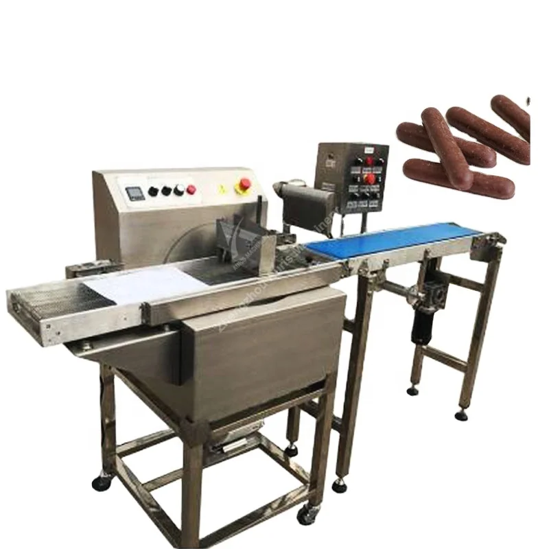 Chocolate Making Coating Enrobing Small Chocolate Production Line Cover Nuts Coating Enrober Machine