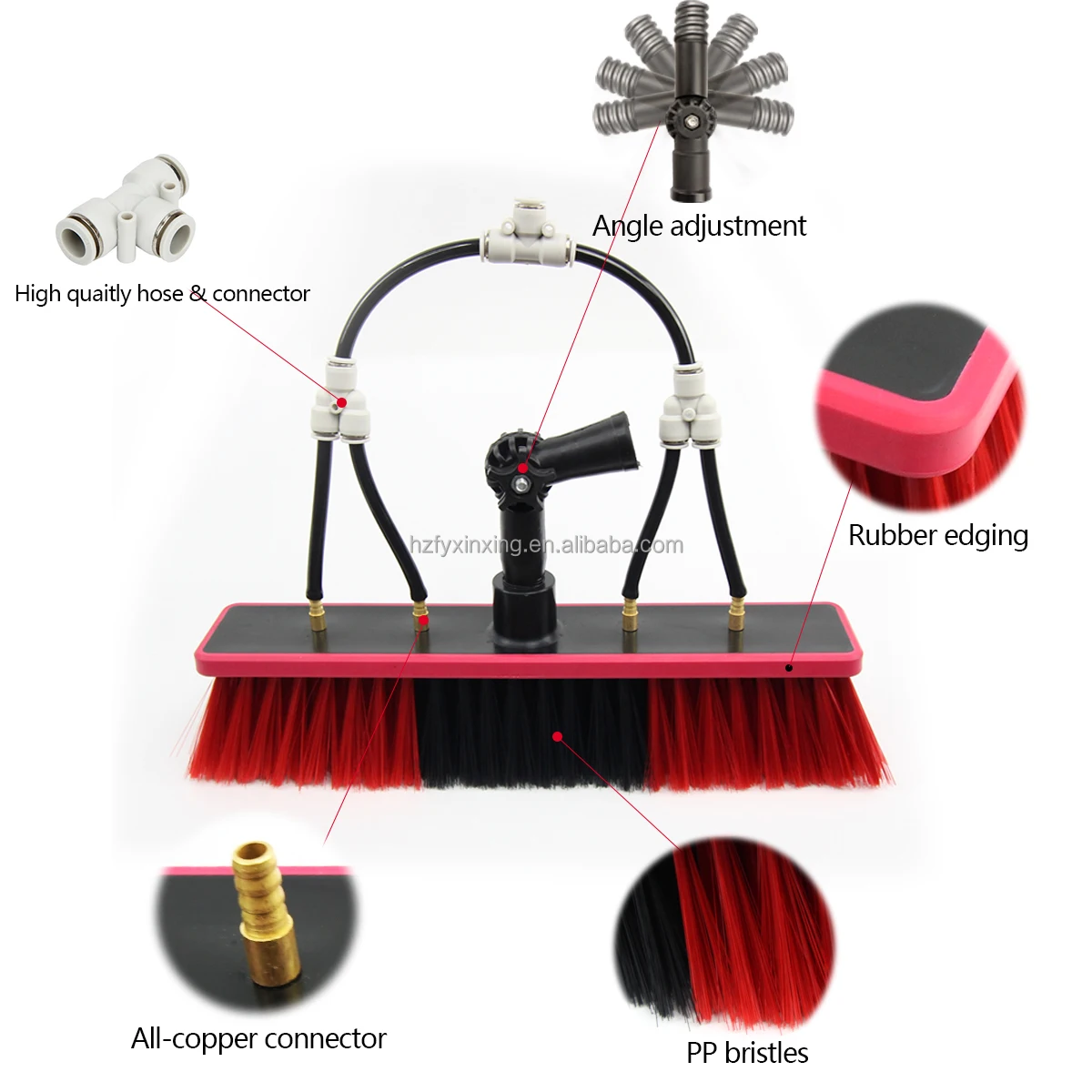 Custom Long Water Fed Pole Solar Panel Brush Outdoor Telescopic High Reach Window Cleaning Pole Extendable Cleaner Tool for Roof