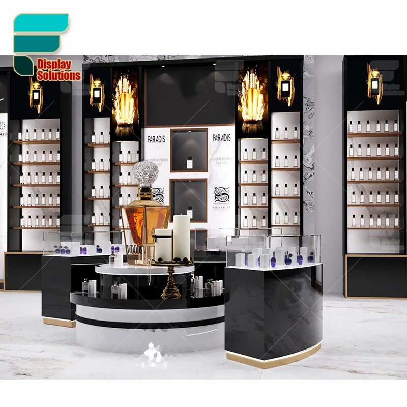 Wood Perfume Furniture Cosmetic Display Cabinet Perfume Store Display Shelf  Body Shop Perfume Shop