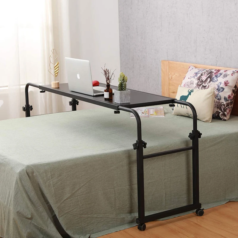 Modern Overbed Desk for Working in Bed Adjustable Laptop Cart Laptop Desk Table With Wheels Metal Iron Office Furniture 100 Pcs