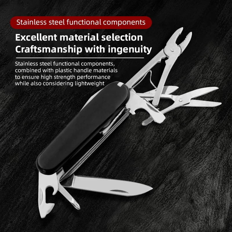 Wholesale 17 in 1 Multi Tool Keychain Small Folding Pocket Knife Multifunctional Stainless Steel Swiss Knife