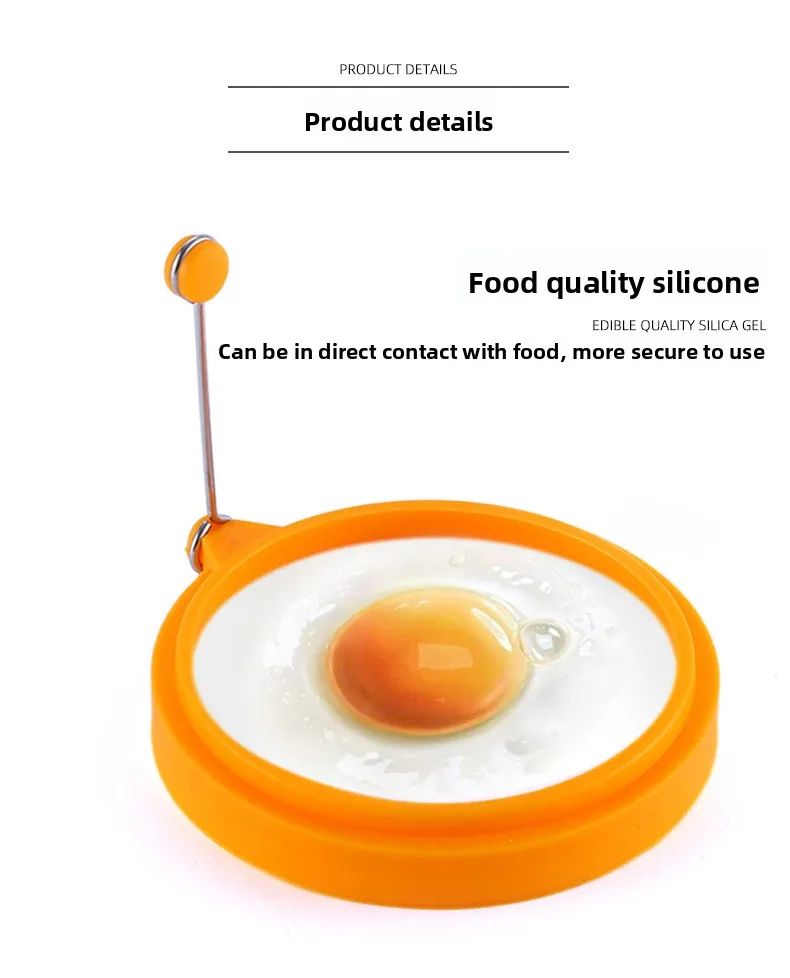 Circular Heart-Shaped Silicone Egg Maker Pouch Egg Mold and Pancake Mold Tool for DIY Pancakes and Fried Eggs manufacture