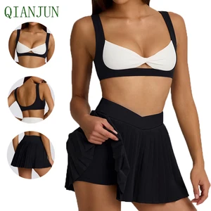 Naked Feel Gym Running Top Set for Women Beautiful Back Quick-drying Golf Tennis Fitness Jogging Yoga Set