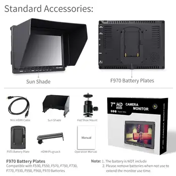 FEELWORLD FW759 7" IPS Ultra-thin Camera Monitor HD 1280x800 Peaking Focus Field Monitor OEM Bulk Order Factory Direct Wholesale product image