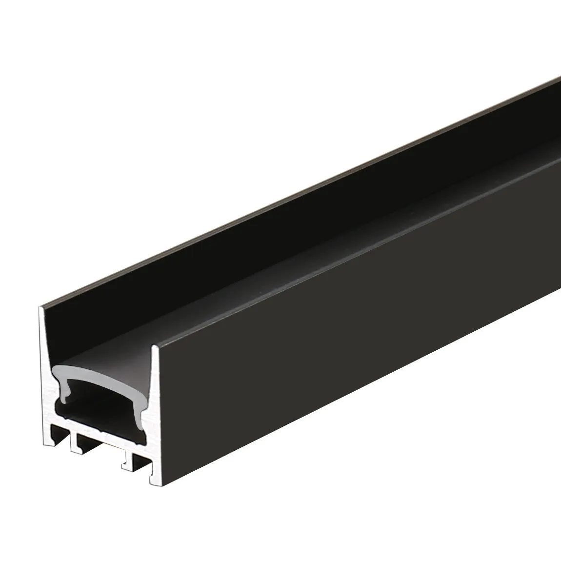 Anti Glare Led Profile Channel for Linear Strip Light PC Diffuser Cover Black Led Aluminum Profile Surface Mounted With Magnet