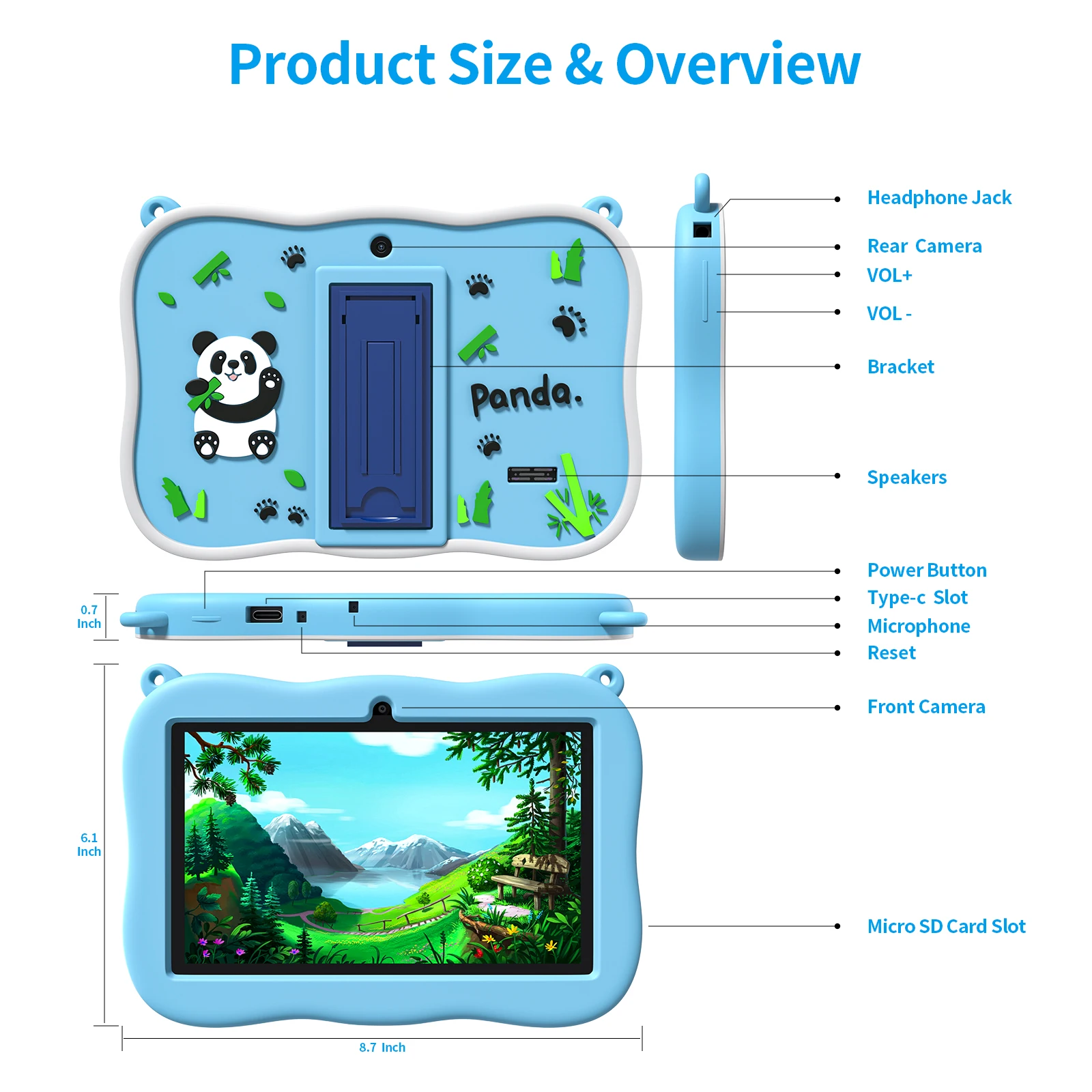 Kids Learning Tablet Android 7 Inch Wifi Smart Tab for Education Kids Tablet Education Tablet for Children Studying