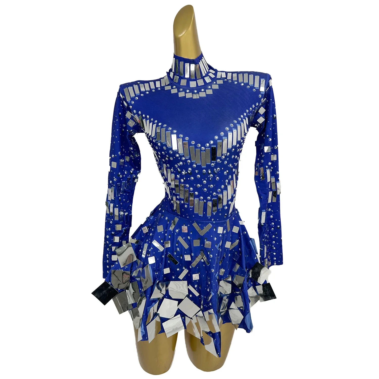 Sexy Glitter Silver Sequin a-Line Dress for Performance Sexy Glitter Silver Sequin a-Line Dress for Performance