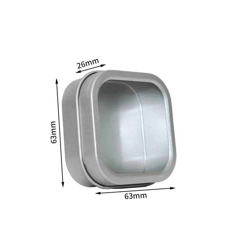 Square Badge Usb Earphone Electronics Packaging Tin Case Metal Tin Box With Sponge Foam Insert