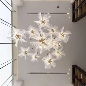 Submarine Shape Decoration Banquet Hall Villa Big Luxury Glass Led Chandelier Lamp